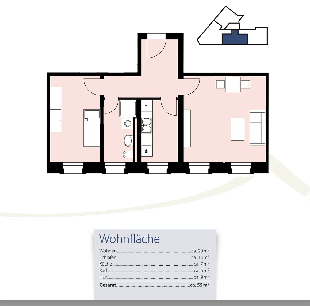 2 Zimmer Wohnung mit 54 m² in Leipzig – Bild 3