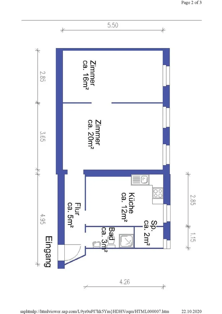 2 room apartment with 59 m² in Berlin – Photo 1
