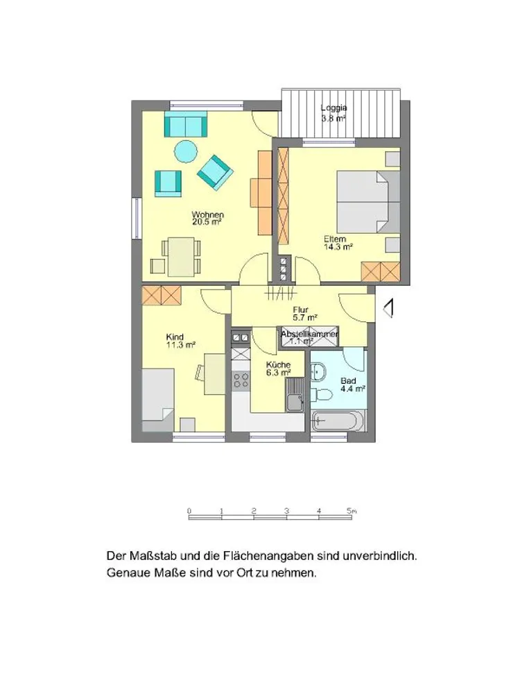3 Zimmer Wohnung mit 65 m² in Herford – Bild 2