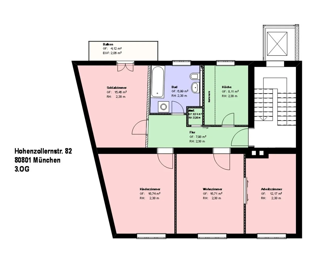 4 room apartment with 87 m² in Munich – Photo 3