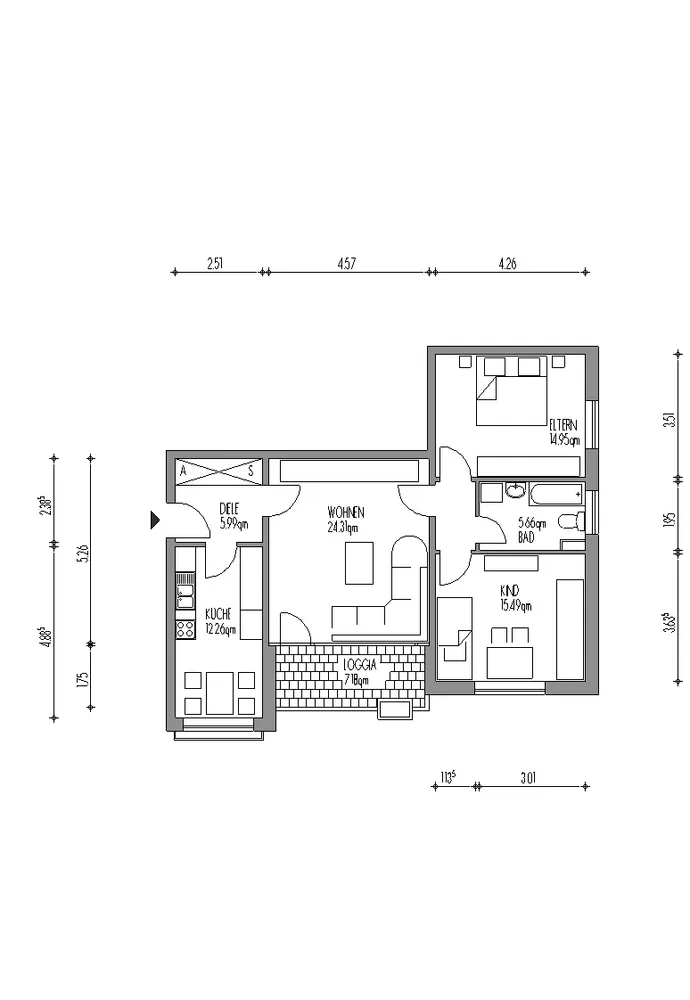 3 Zimmer Wohnung mit 82 m² in Hamm – Bild 5