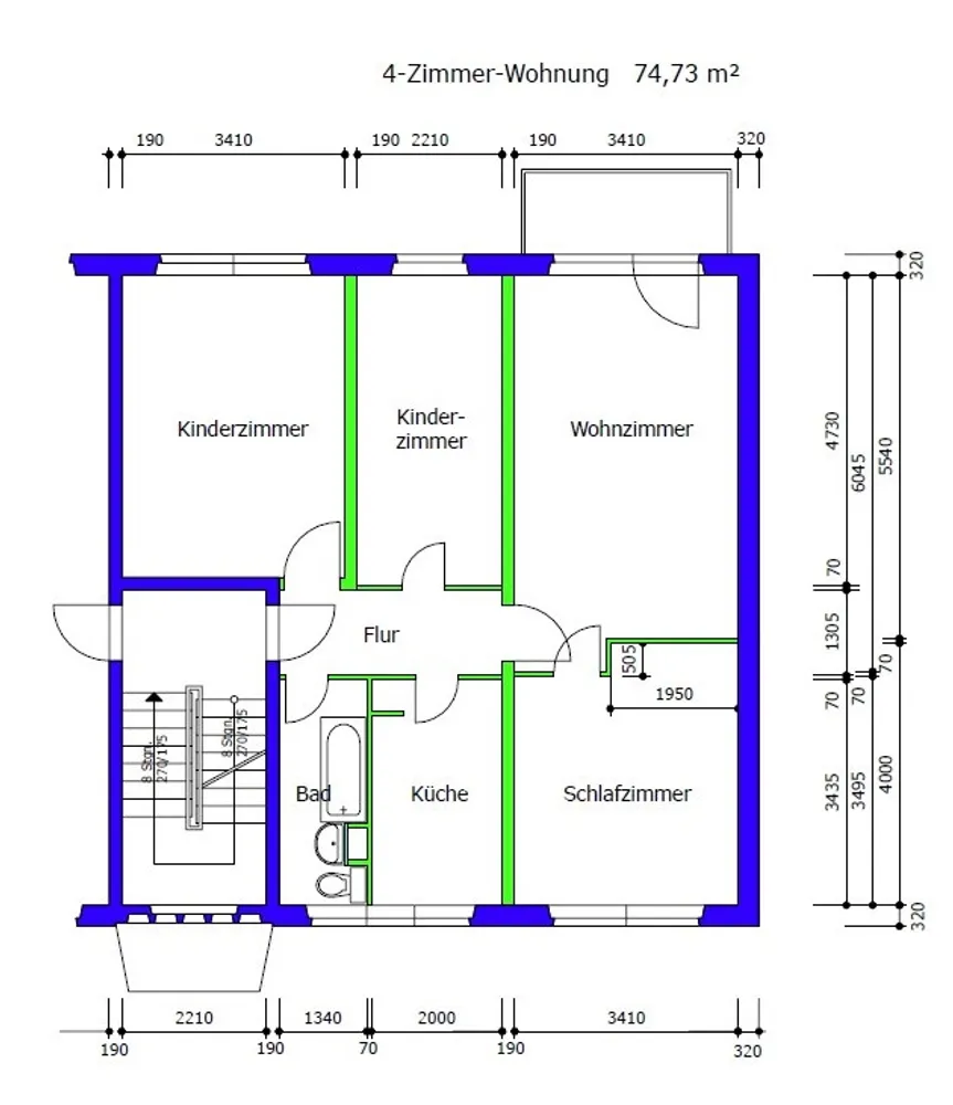 4 Zimmer Wohnung mit 75 m² in Suhl – Bild 1