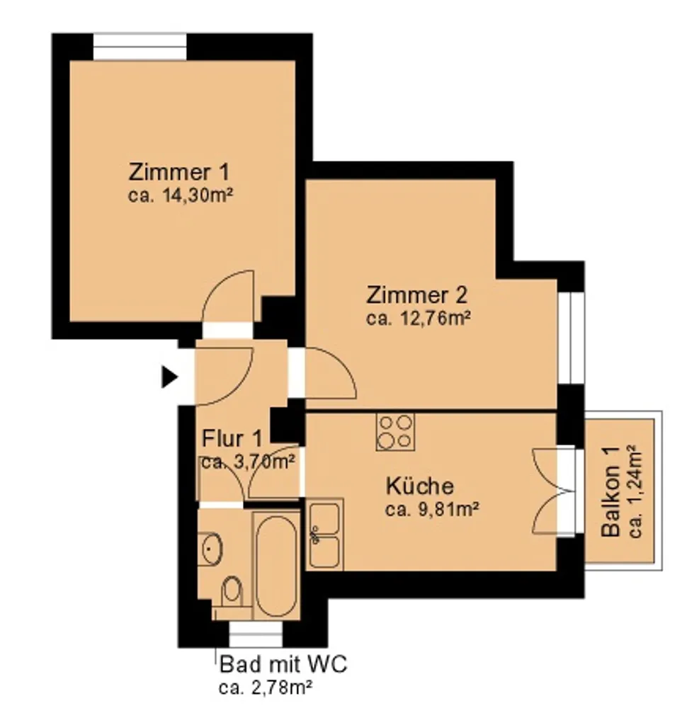 2 Zimmer Wohnung mit 46 m² in Dresden – Bild 3
