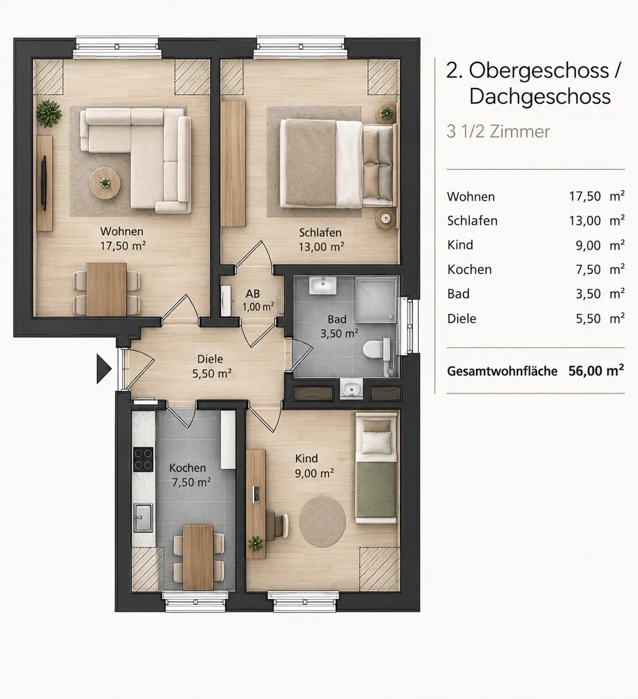4 Zimmer Wohnung mit 56 m² in Essen – Bild 4