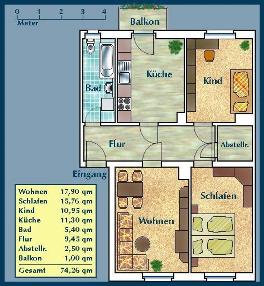 3 Zimmer Wohnung mit 70 m² in Dresden – Bild 2