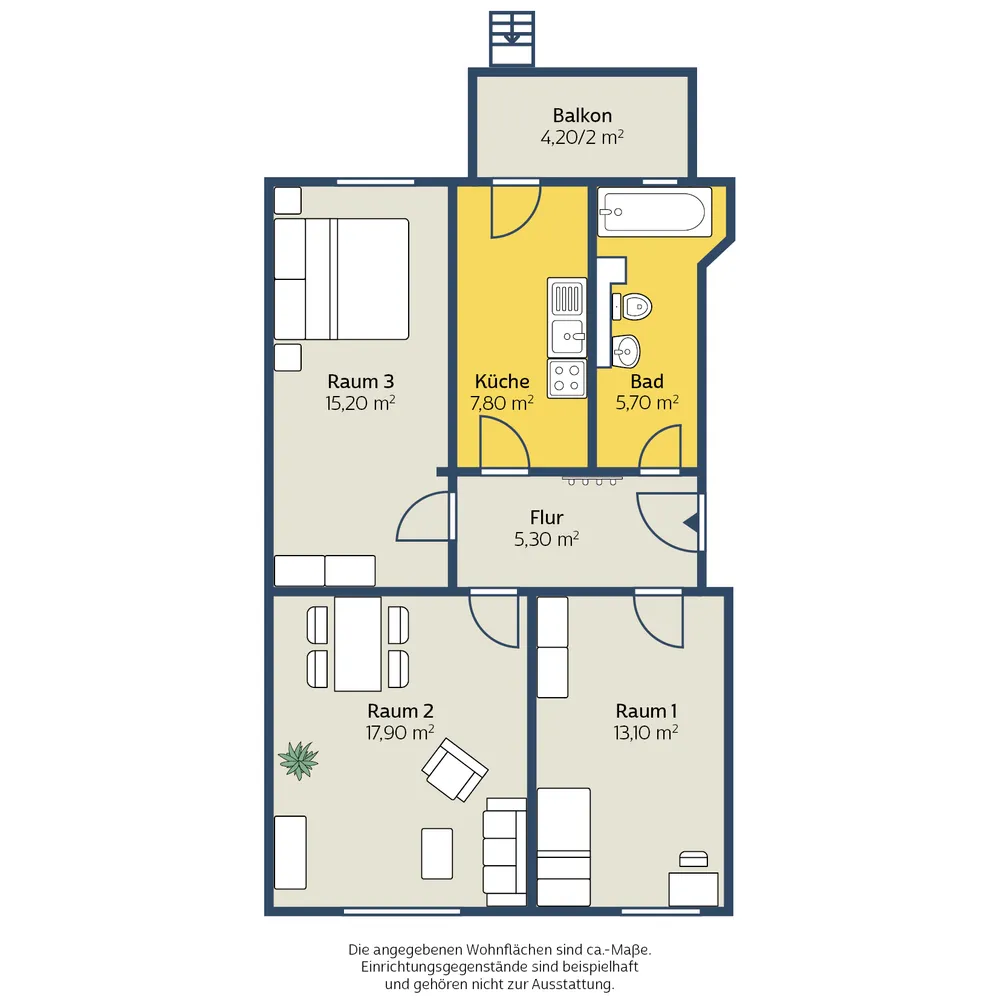 3 room apartment with 66 m² in Leipzig – Photo 2