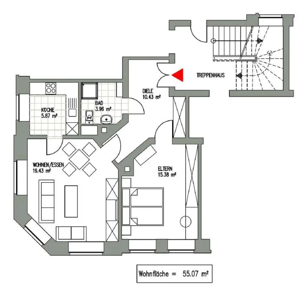 2 Zimmer Wohnung mit 55 m² in Leipzig – Bild 2
