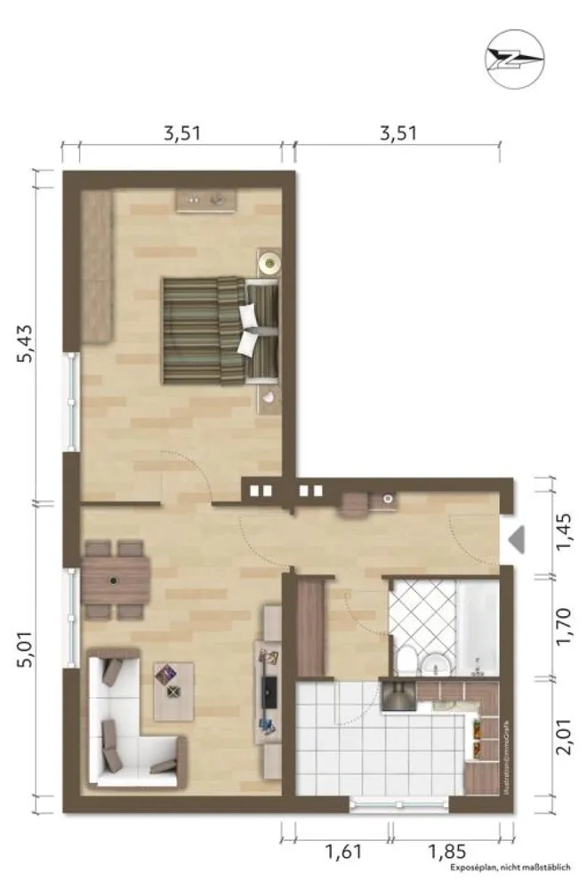 2 Zimmer Wohnung mit 54 m² in Hoyerswerda – Bild 1