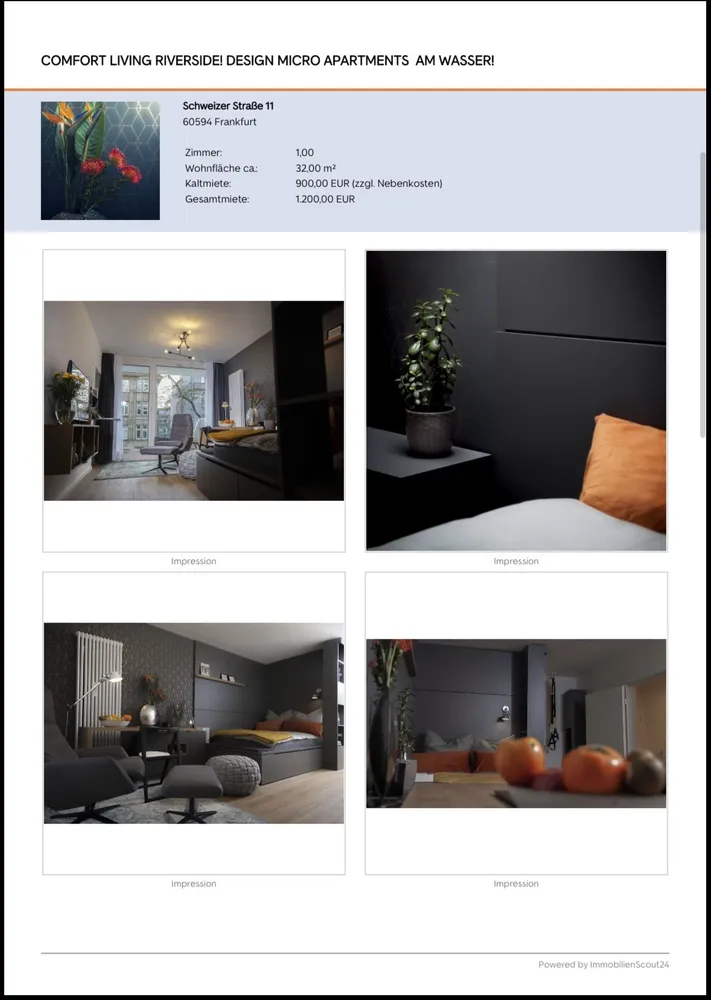 1 Zimmer Wohnung mit 32 m² in Frankfurt am Main – Bild 1