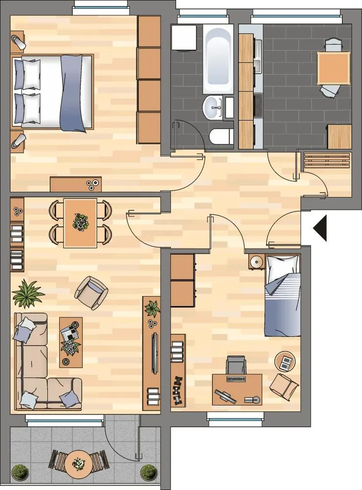 3 Zimmer Wohnung mit 66 m² in Leer – Bild 5