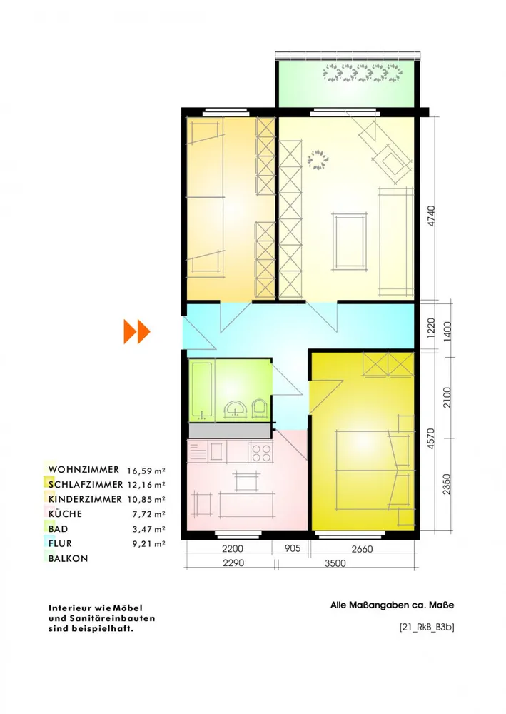 3 Zimmer Wohnung mit 61 m² in Leipzig – Bild 2