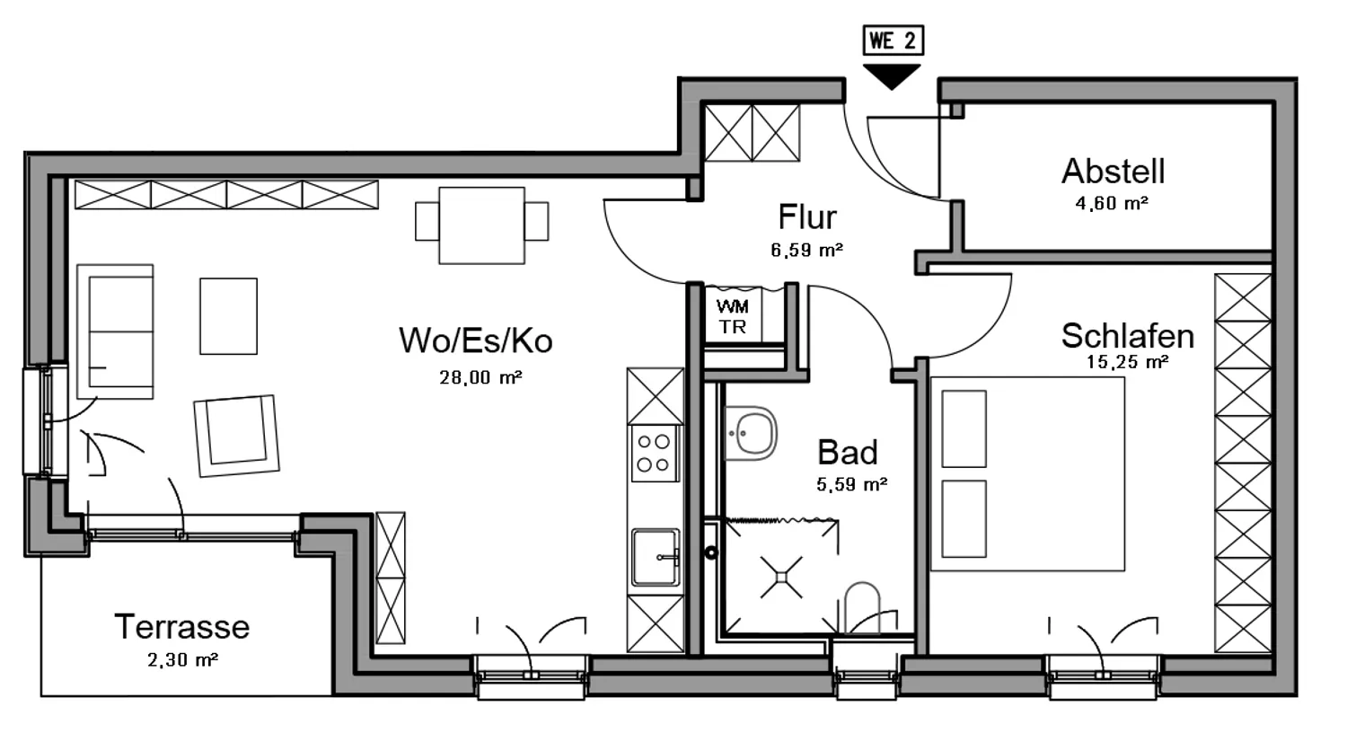 2 room apartment with 63 m² in Herten – Photo 3
