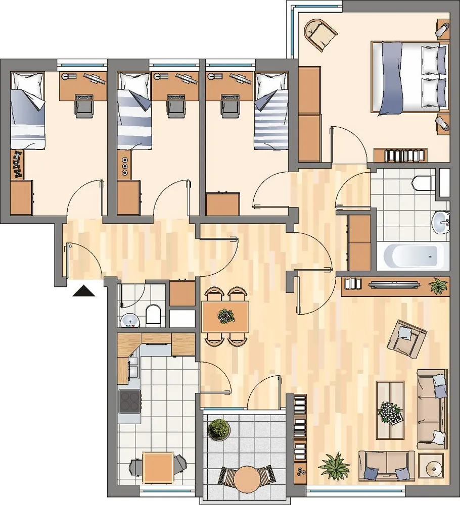 6 Zimmer Wohnung mit 88 m² in Dortmund – Bild 2