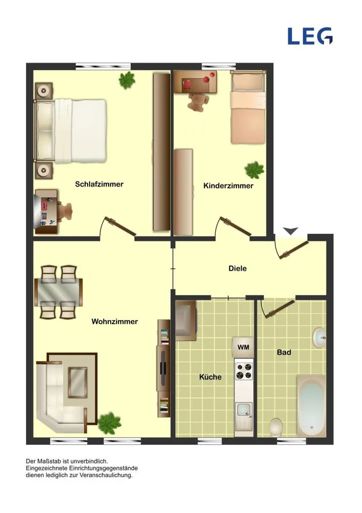 4 Zimmer Wohnung mit 52 m² in Hamm – Bild 2