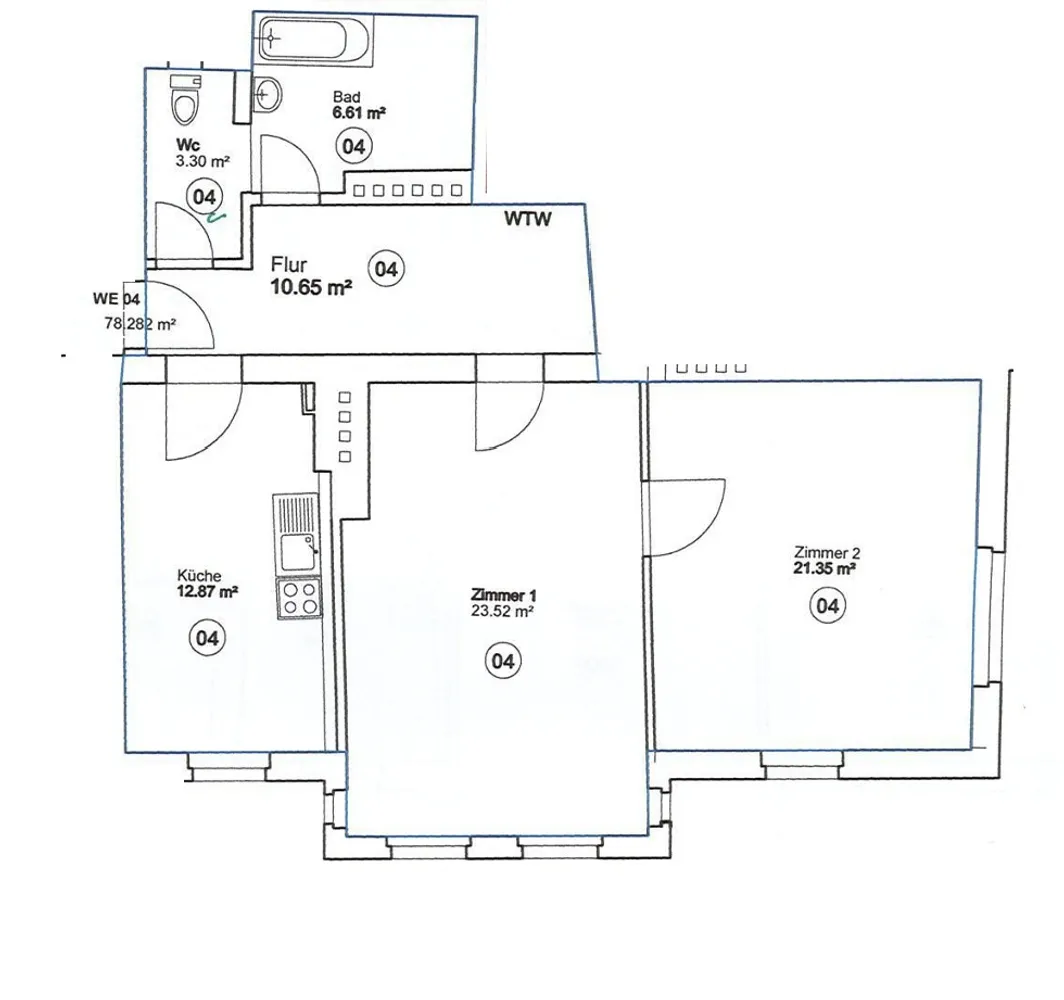 2 Zimmer Wohnung mit 78 m² in Magdeburg – Bild 9