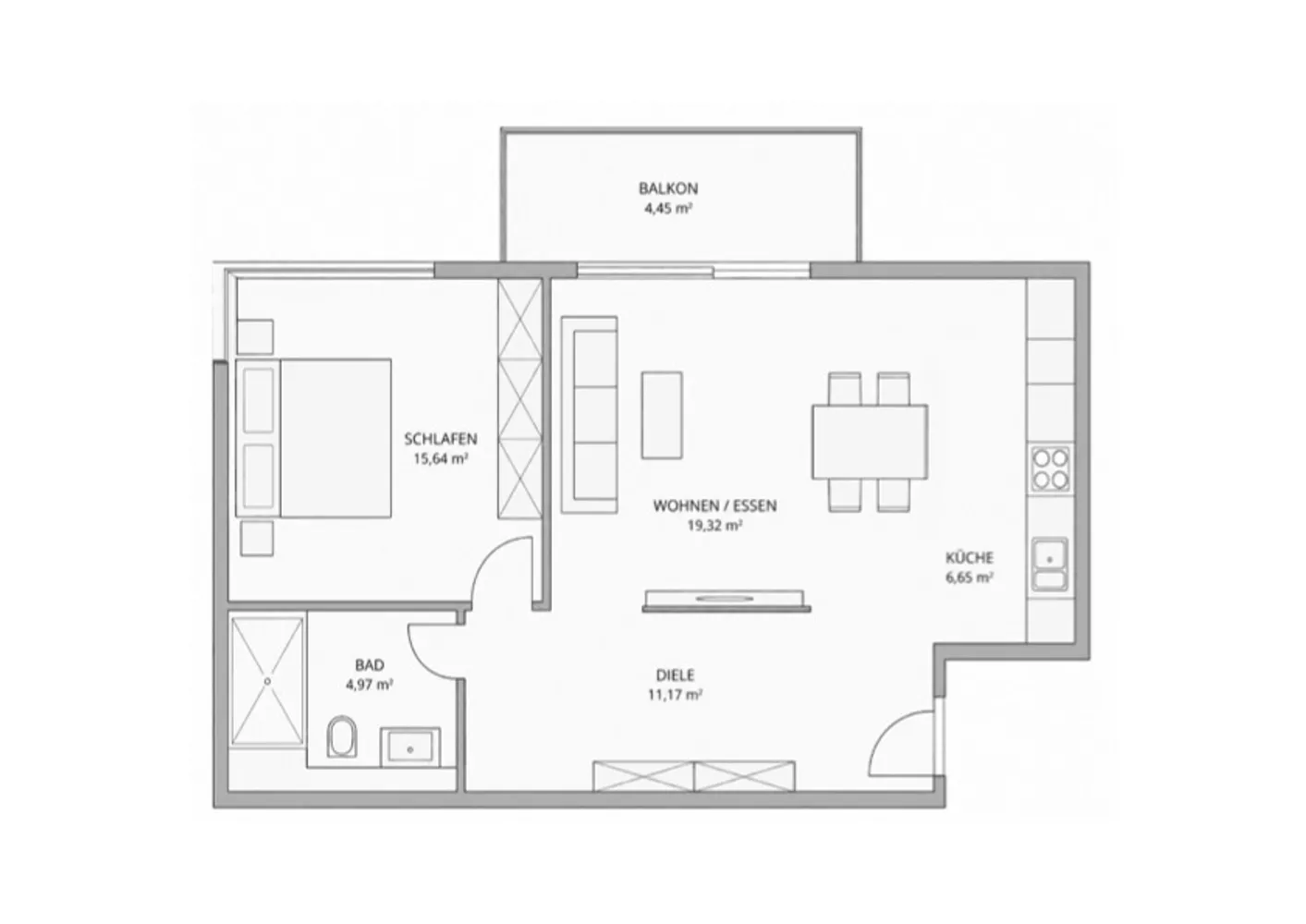 2 Zimmer Wohnung mit 62 m² in Aachen – Bild 3