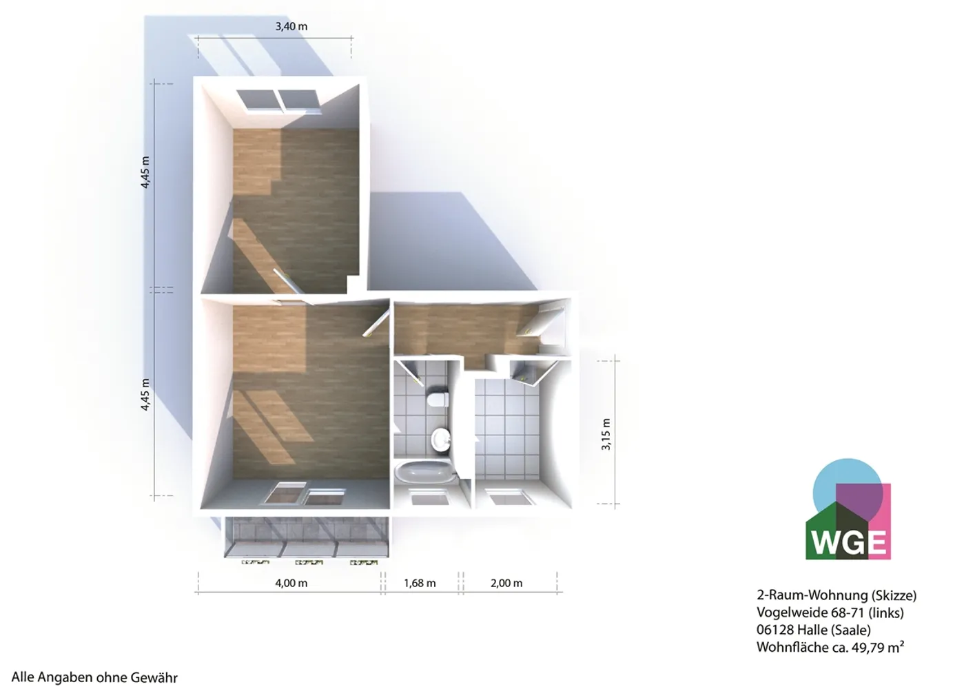 2 Zimmer Wohnung mit 50 m² in Halle (Saale) – Bild 8