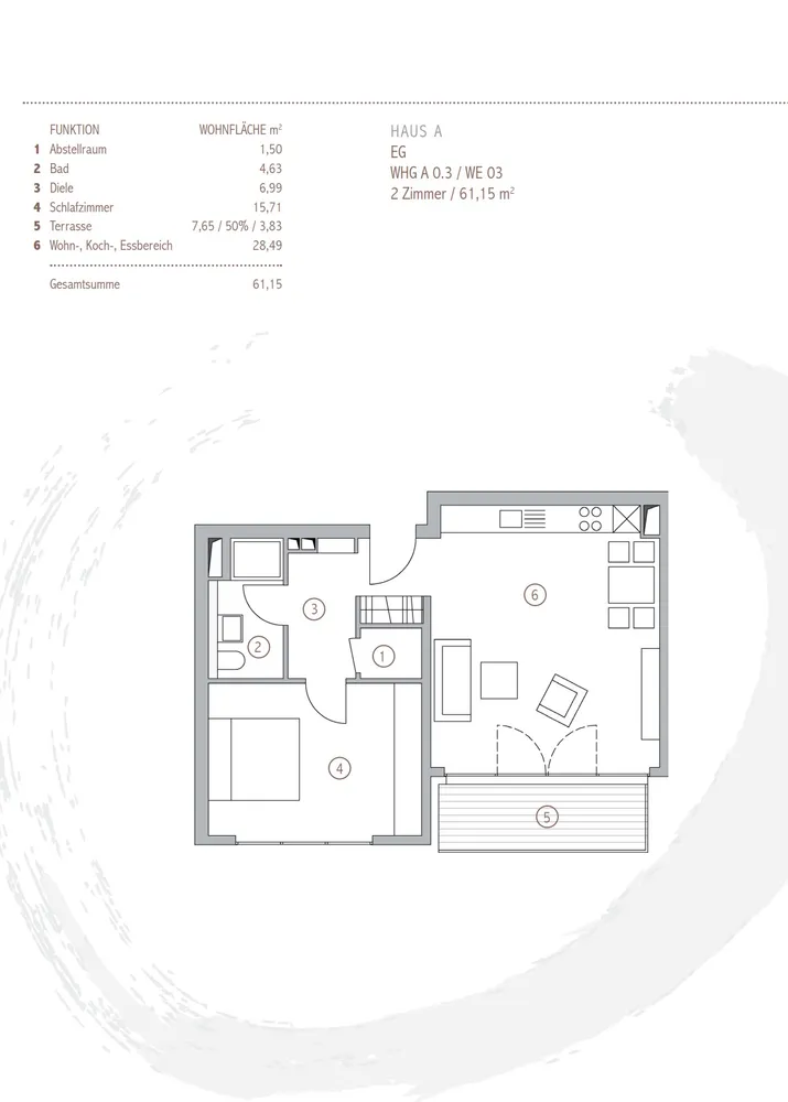 2 room apartment with 61 m² in Frankfurt am Main – Photo 1