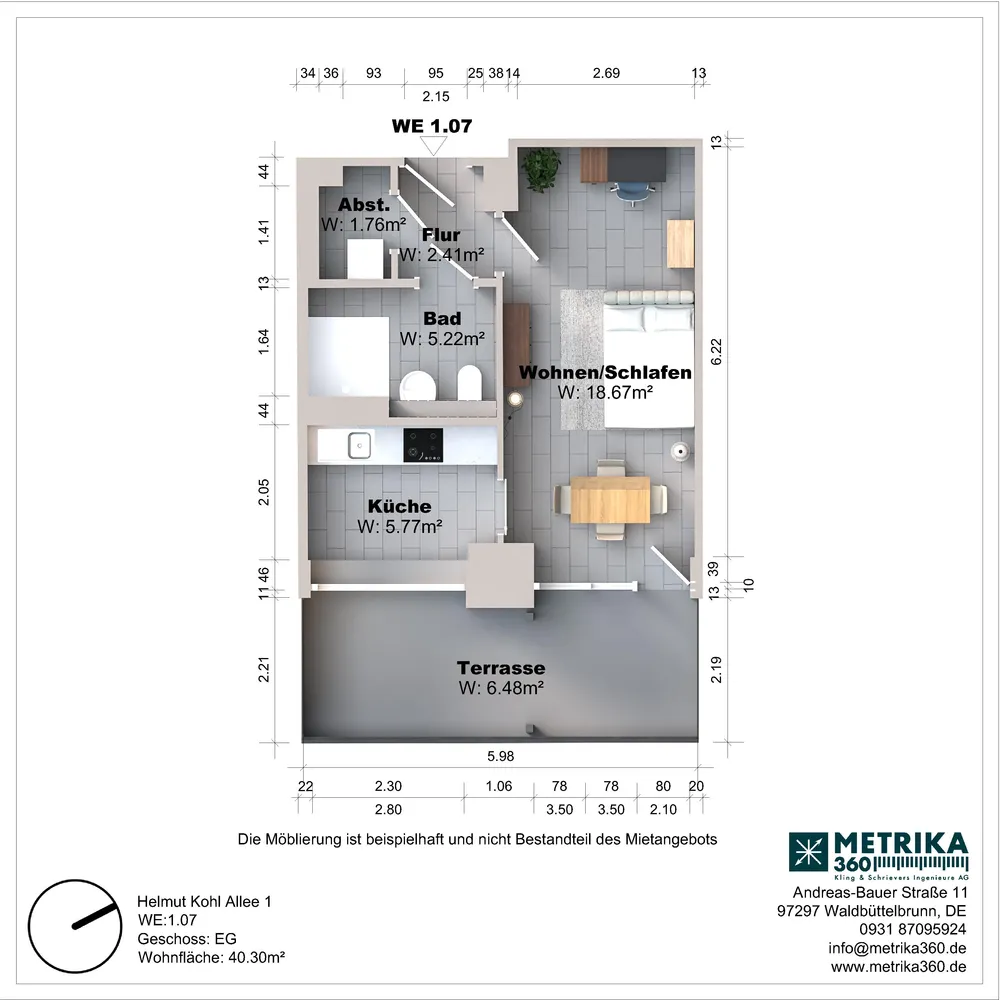 1 room apartment with 41 m² in Bernau bei Berlin – Photo 1