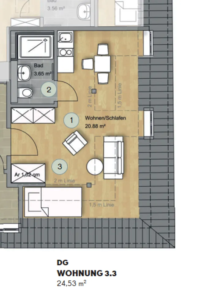 1 room apartment with 25 m² in Regensburg – Photo 8