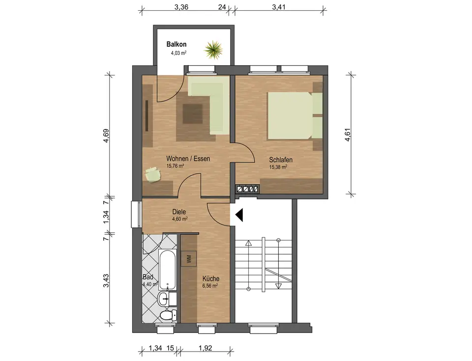 2 Zimmer Wohnung mit 48 m² in Zwickau – Bild 10