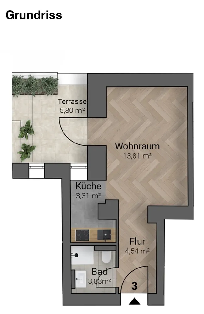1 Zimmer Wohnung mit 28 m² in Frankfurt am Main – Bild 6