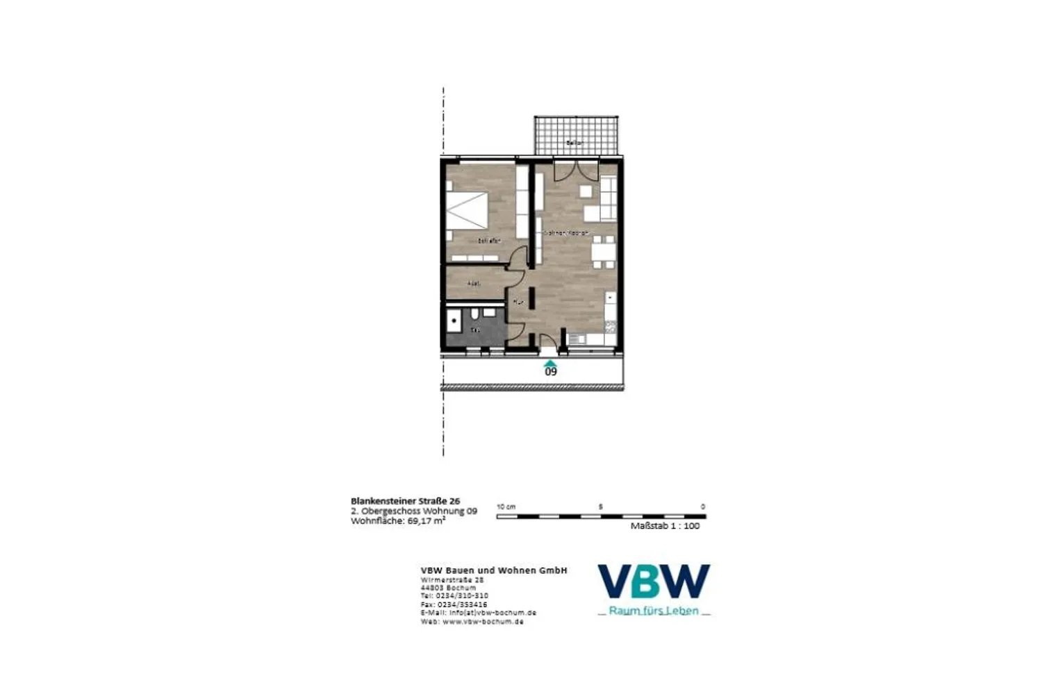 2 Zimmer Wohnung mit 69 m² in Bochum – Bild 3