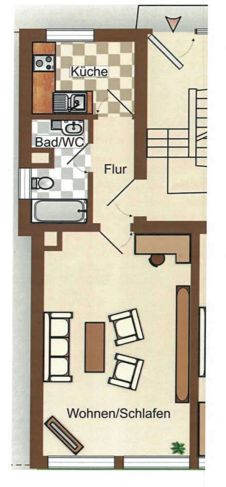 1 room apartment with 34 m² in Augsburg – Photo 3