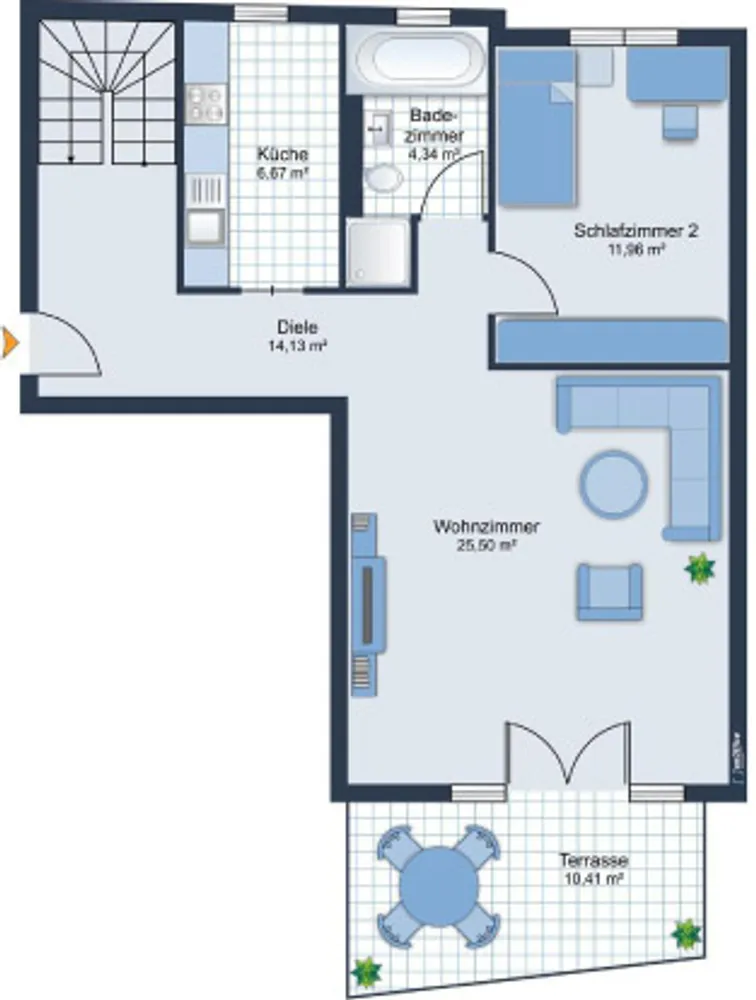 3 Zimmer Wohnung mit 80 m² in München – Bild 2