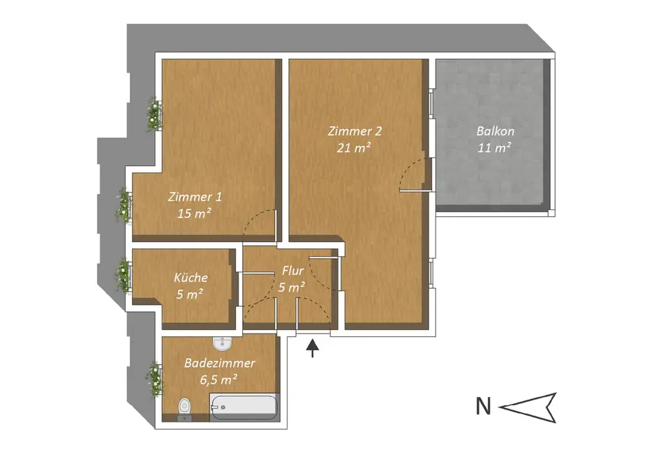 2 Zimmer Wohnung mit 60 m² in Altenburg – Bild 9