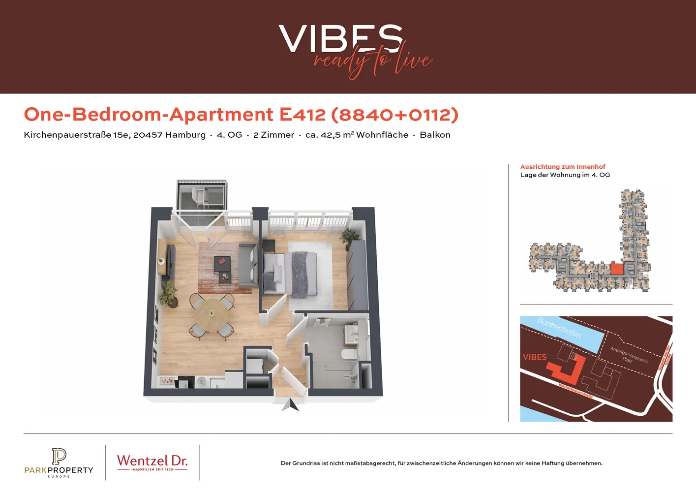 2 Zimmer Wohnung mit 42 m² in Hamburg – Bild 1