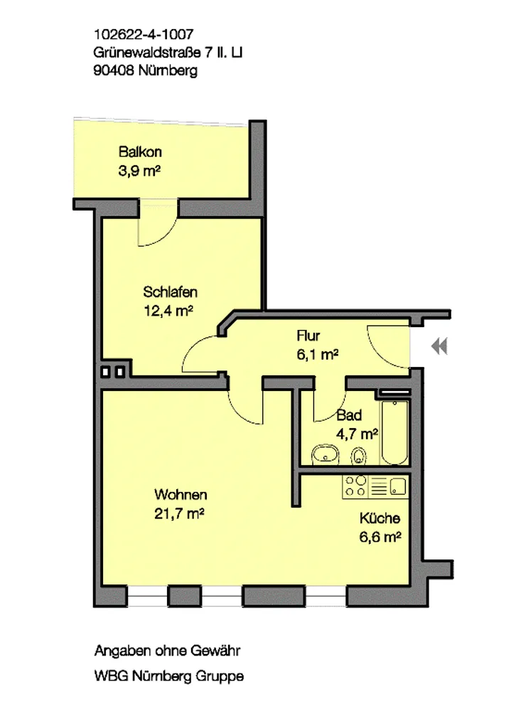 2 Zimmer Wohnung mit 54 m² in Nürnberg – Bild 9