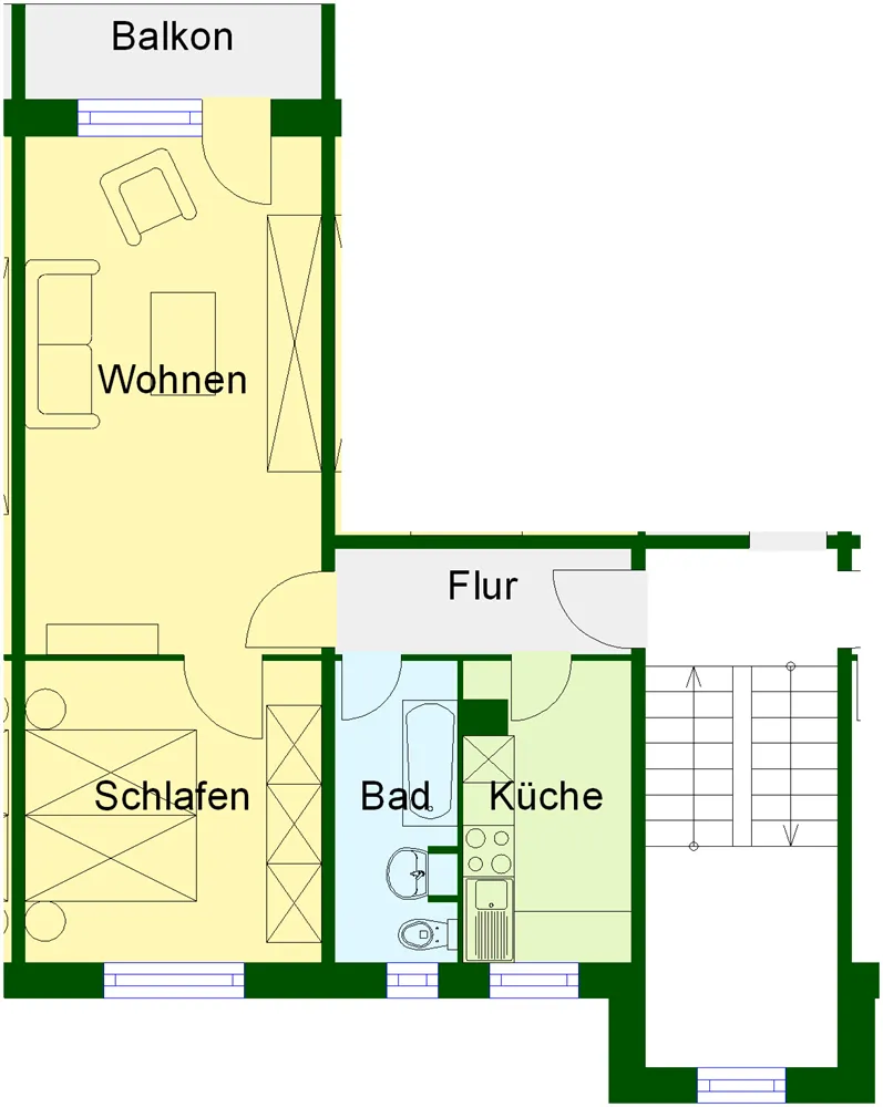 2 Zimmer Wohnung mit 50 m² in Wernigerode – Bild 2