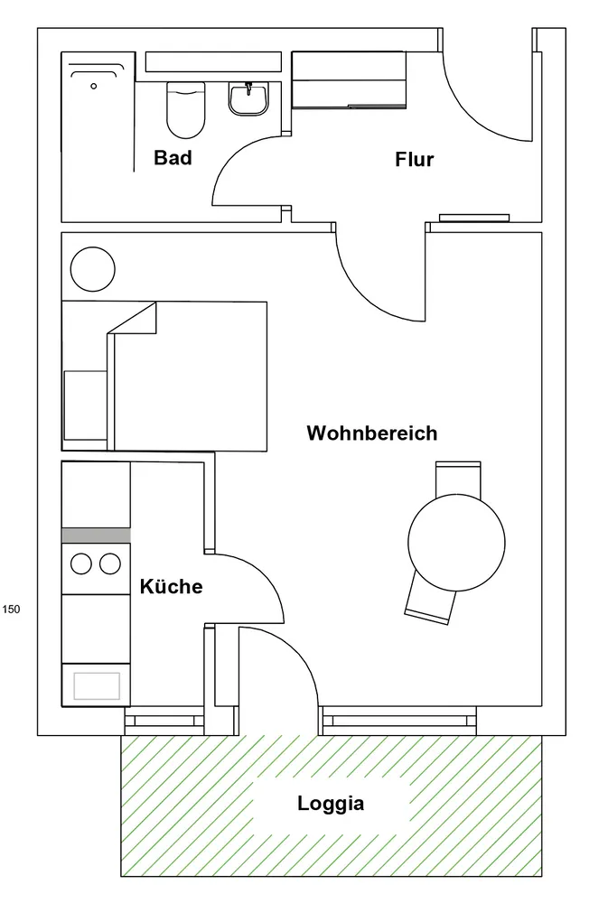 1 Zimmer Wohnung mit 33 m² in München – Bild 5
