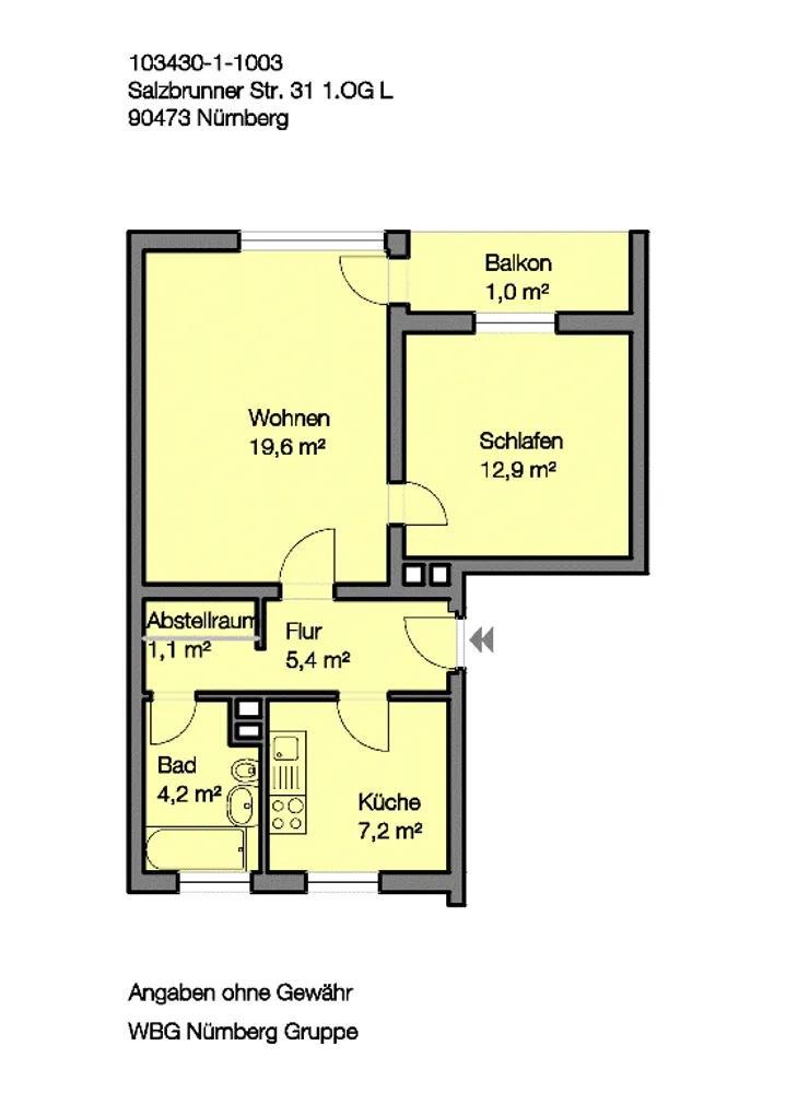 2 Zimmer Wohnung mit 51 m² in Nürnberg – Bild 9