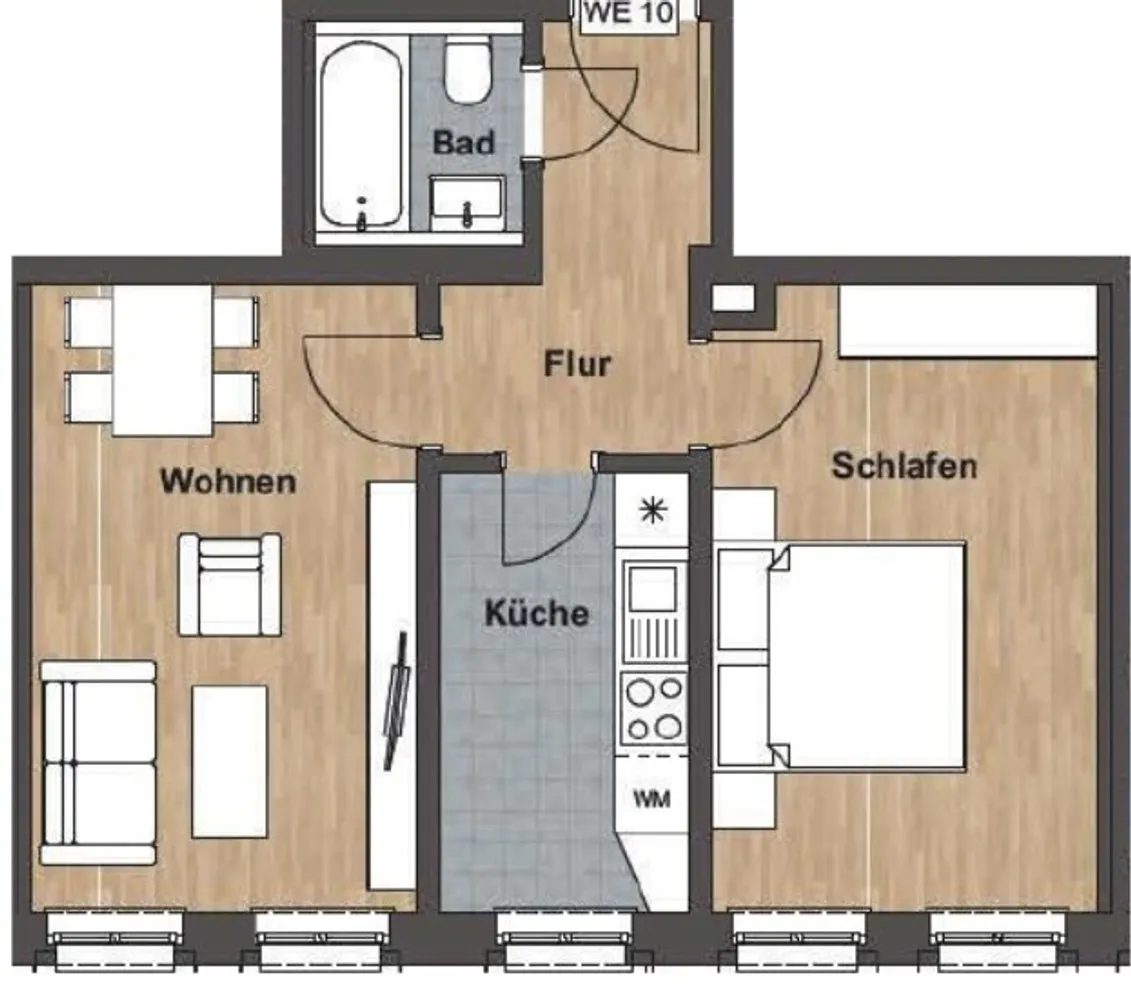 2 Zimmer Wohnung mit 45 m² in Leipzig – Bild 1