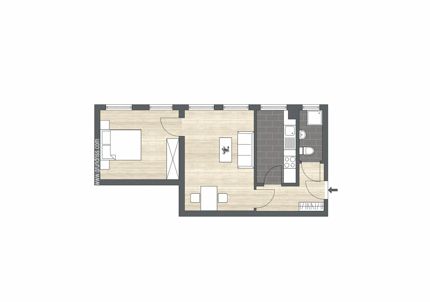 2 Zimmer Wohnung mit 45 m² in Solingen – Bild 3