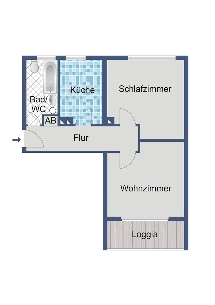2 Zimmer Wohnung mit 47 m² in Frankfurt am Main – Bild 3