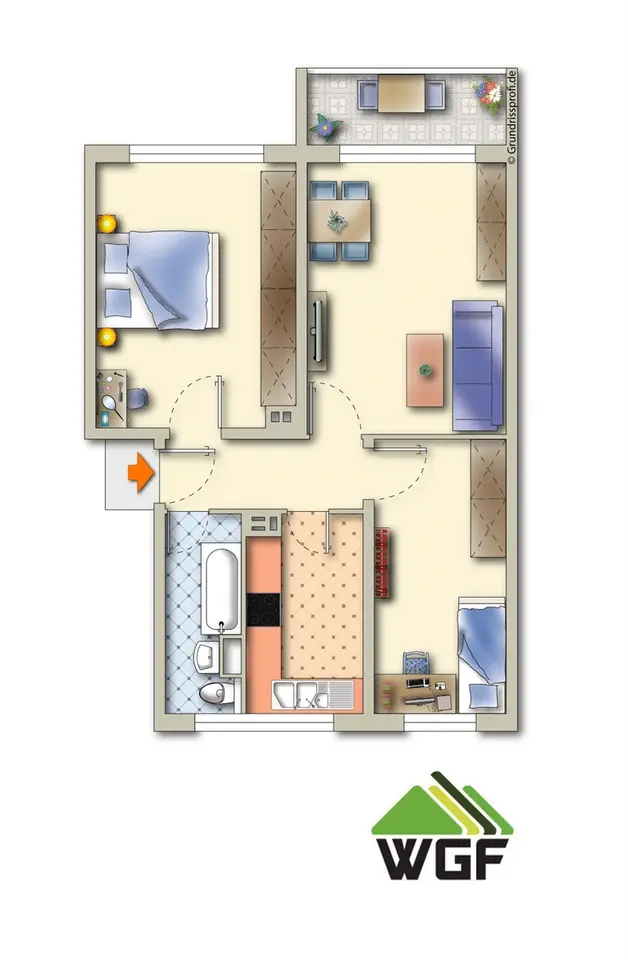 3 room apartment with 59 m² in Finsterwalde – Photo 4