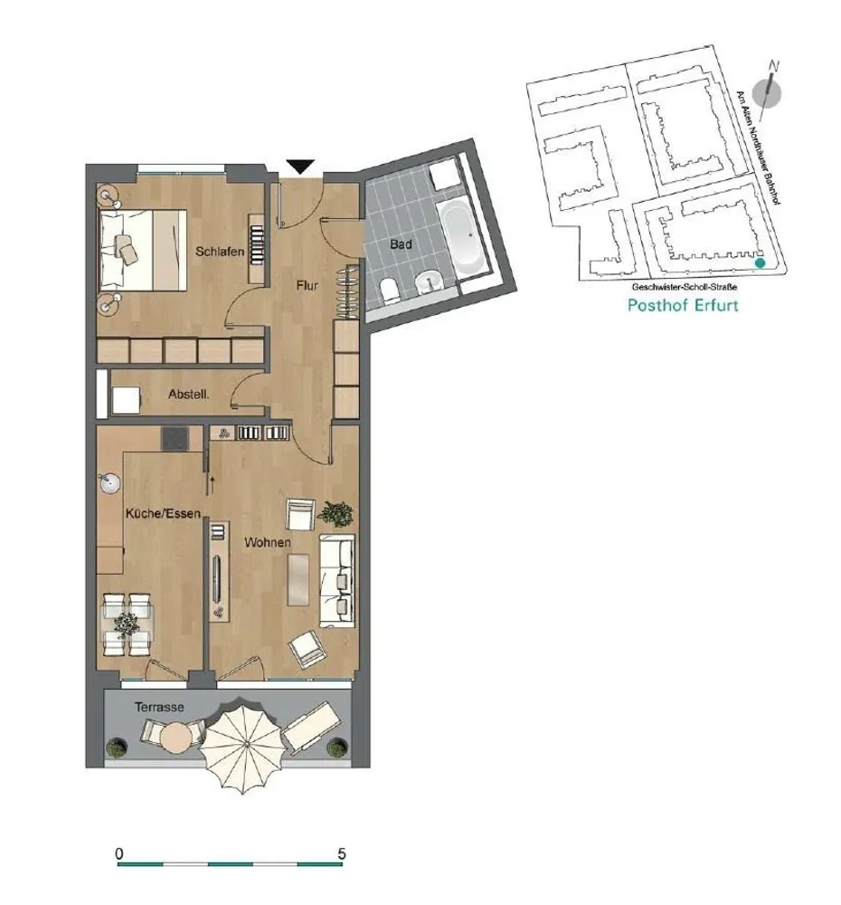 2 Zimmer Wohnung mit 73 m² in Erfurt – Bild 8