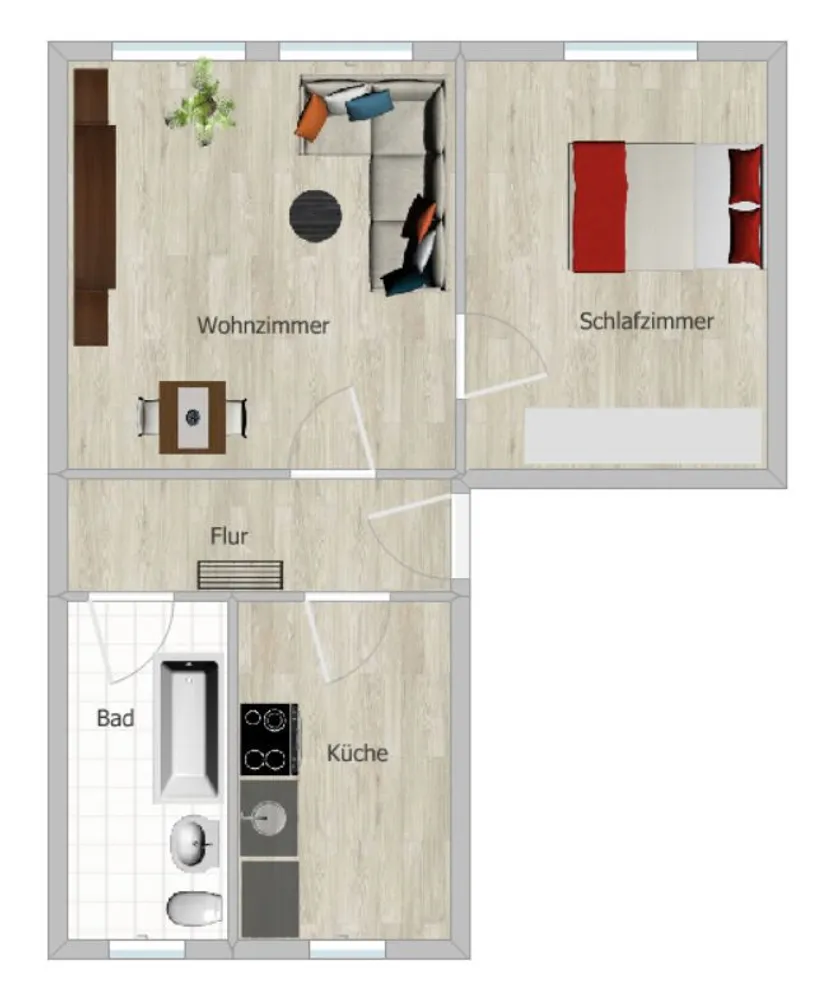 2 Zimmer Wohnung mit 46 m² in Crimmitschau – Bild 3