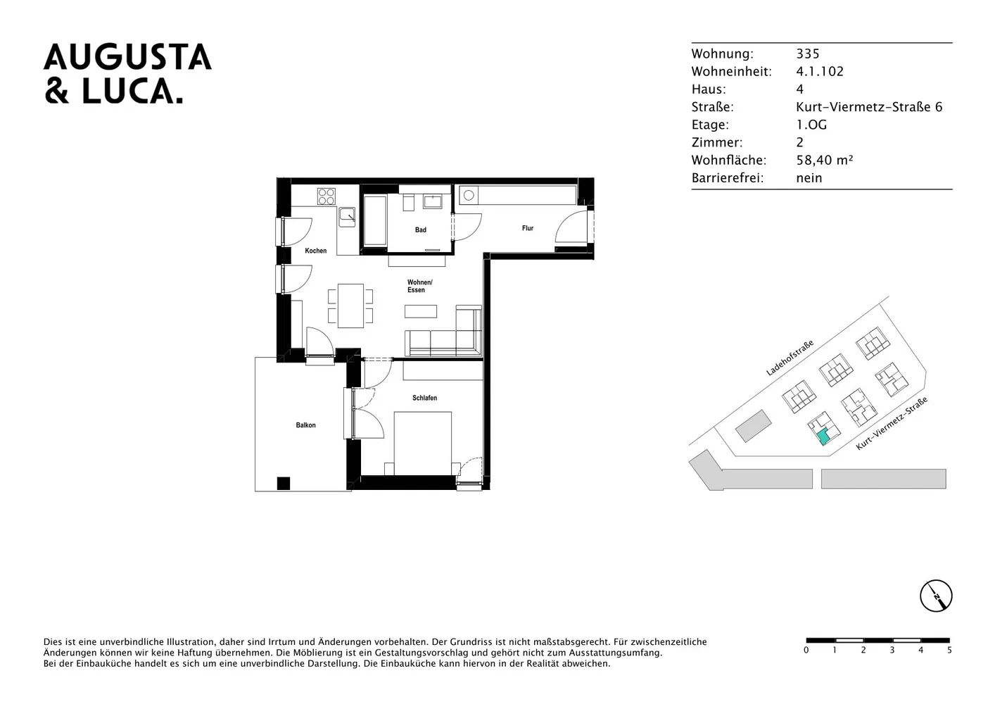 2 Zimmer Wohnung mit 58 m² in Augsburg – Bild 12