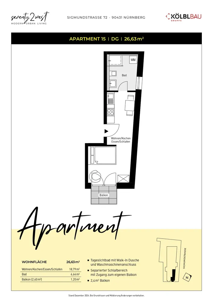 1 Zimmer Wohnung mit 27 m² in Nürnberg – Bild 12