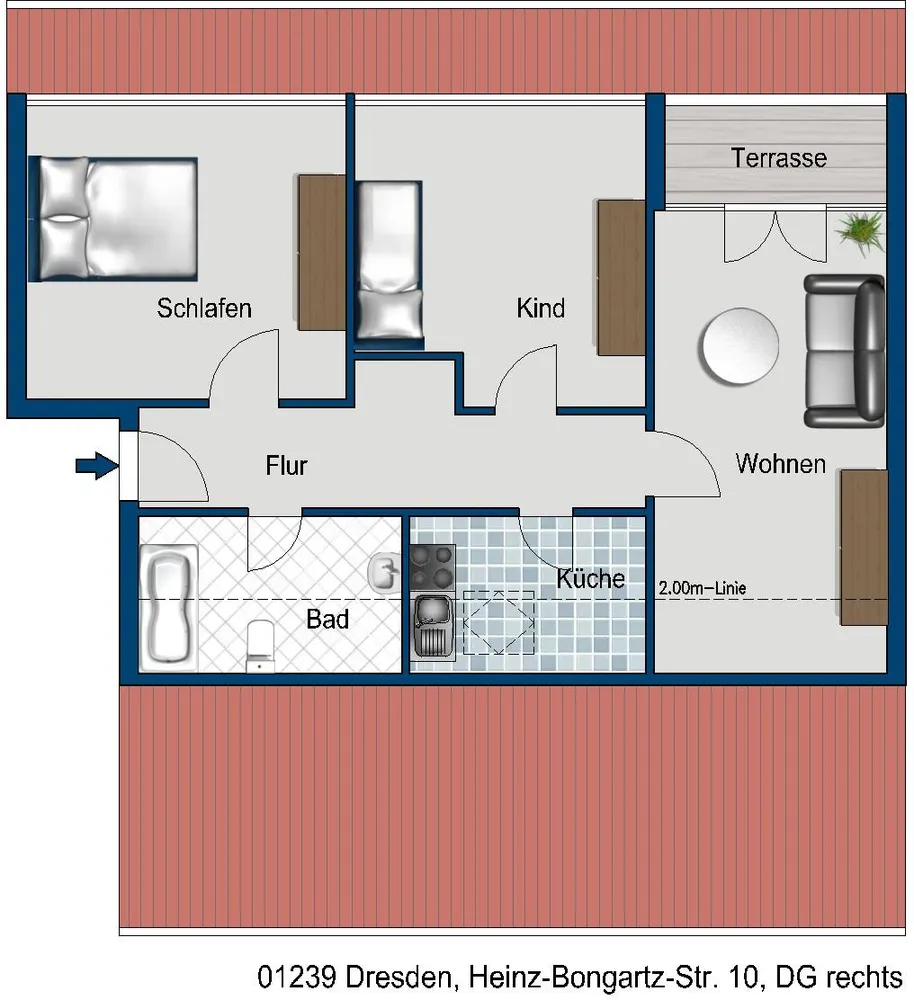 3 Zimmer Wohnung mit 65 m² in Dresden – Bild 2