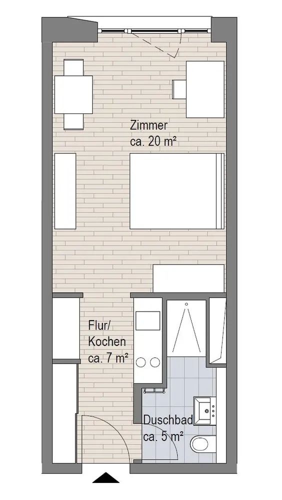 1 Zimmer Wohnung mit 32 m² in Hamburg – Bild 6
