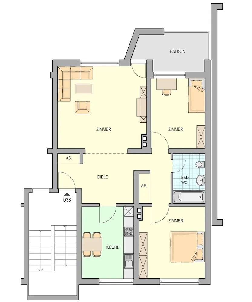 3 room apartment with 70 m² in Herne – Photo 4
