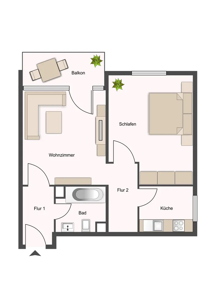 2 room apartment with 45 m² in Kassel – Photo 2