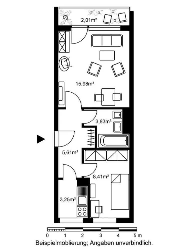 2 room apartment with 39 m² in Wiesbaden – Photo 2