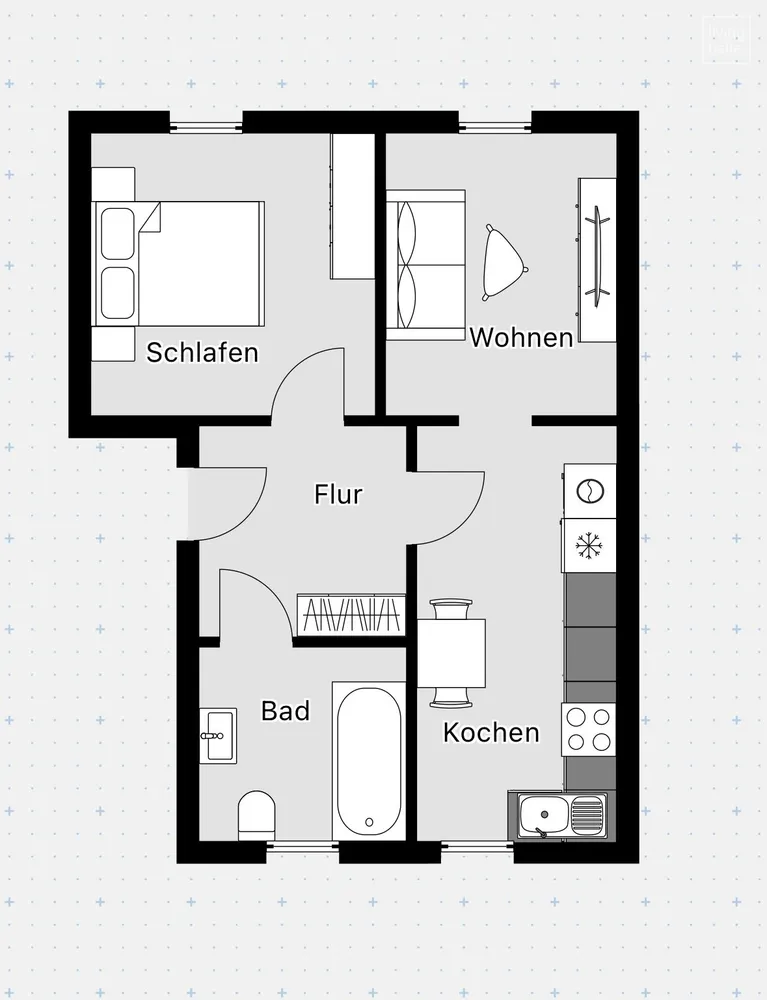 2 Zimmer Wohnung mit 50 m² in Halle (Saale) – Bild 9