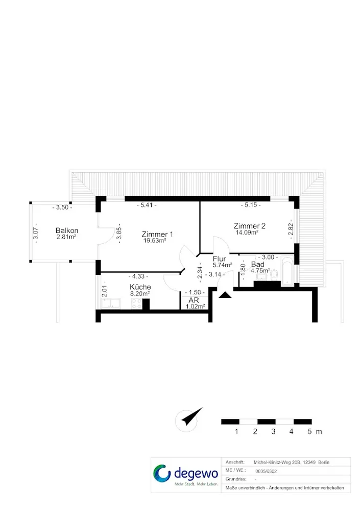 2 room apartment with 56 m² in Berlin – Photo 2